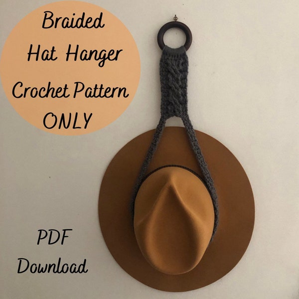 PATTERN ONLY,Crochet Hat Hanger,Hat Holder, Hanging Hat,Handmade,Boho Decor,Hat Storage, Crochet Wall Hanging,Cotton Hanger,Digital Download