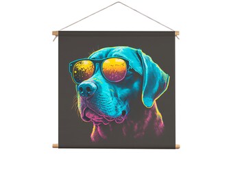 Labrador with Sunglasses Popart Textile Poster Mural