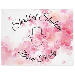 Personalized Challah Cover | HAMSA Challah Cover for Shabbat |Jewish Wedding Gift |Dress your Shabbat table | Challah cover with family name