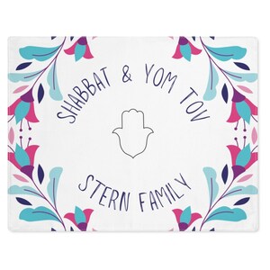 Personalized Challah Cover | HAMSA Challah Cover for Shabbat |Jewish Wedding Gift |Dress your Shabbat table | Challah cover with family name