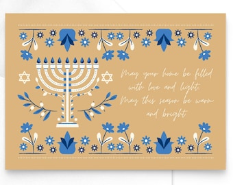 5 Hanukkah Grußkarten zum digitalen Download | SET für HANUKKAH | Digitale Download Grußkarten | Hanukkah Segen | Happy Hanukkah