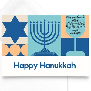 5 cartes de vœux Hanoukka pour téléchargement numérique | SET pour hanoukkah | Téléchargement numérique cartes de vœux | | des bénédictions de Hanoukka Joyeux Hanoukka