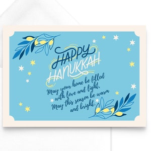 5 Hanukkah Grußkarten zum digitalen Download | SET für HANUKKAH | Digitale Download Grußkarten | Hanukkah Segen | Happy Hanukkah