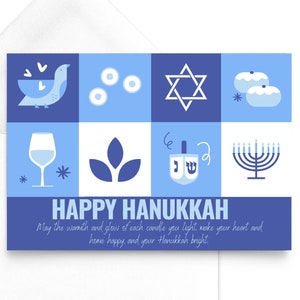 5 cartes de vœux Hanoukka pour téléchargement numérique | SET pour hanoukkah | Téléchargement numérique cartes de vœux | | des bénédictions de Hanoukka Joyeux Hanoukka