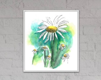 Flower print | Printable painting | Botanical print | Wall hanging | Printable art | Home decor | Digital download | Watercolor print