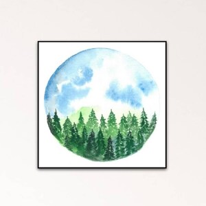 Pine forest print | Nature Print | Scandinavian Art | Botanical print | Forest Printable | Wall hanging | Wall decor | Digital download