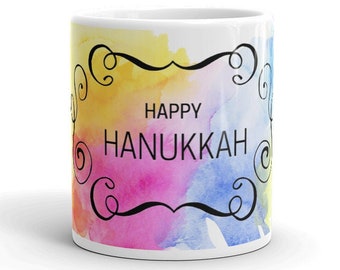 HANUKKAH MUG | Hanukkah Party | Gift for Hanukkah | Colorful Mug Gift | Happy Hanukkah | Hanukkah Gift