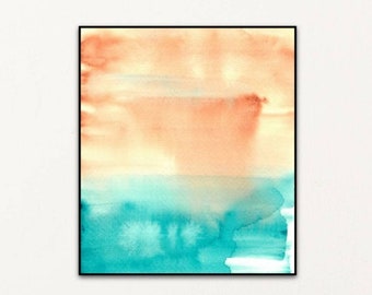 Stampa astratta / Arte minimalista / Arte moderna / Appeso a parete / Arredamento per ufficio / Arte stampabile / Download digitale / Arte murale turchese