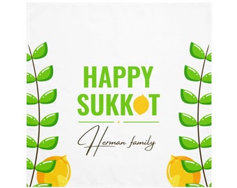 Jewish Family Set of 4/8 personalized Napkins for your Sukkot Table | Etrog |Jewish Holiday | Dress your SUKKOT table | Custom Jewish Set