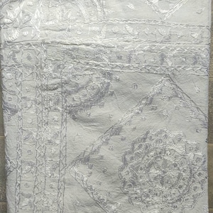 White Traditional Hand Silk Embodiered Work With Hidden Zipper Cotton Made,Bedding Duvet Cover,Bedspread,Quilt Cover: Single,Twin,queen,King