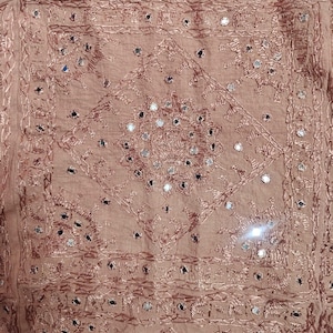 Vintage Handmade Art Silk Bedspread: Embroidered Mirror Work Cotton Bedcover,Bedding Throw image 9