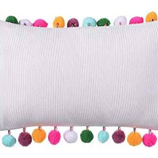 Pom Pom Pillow Etsy