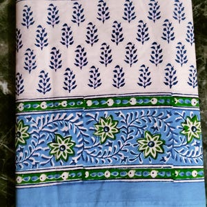 Hand Block Printed Floral Table Runner: Cotton Dining Decor