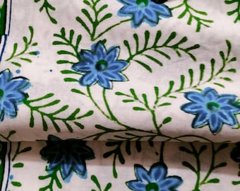 Hand Block Printed Floral Table Runner: Cotton Dining Decor Table Mat