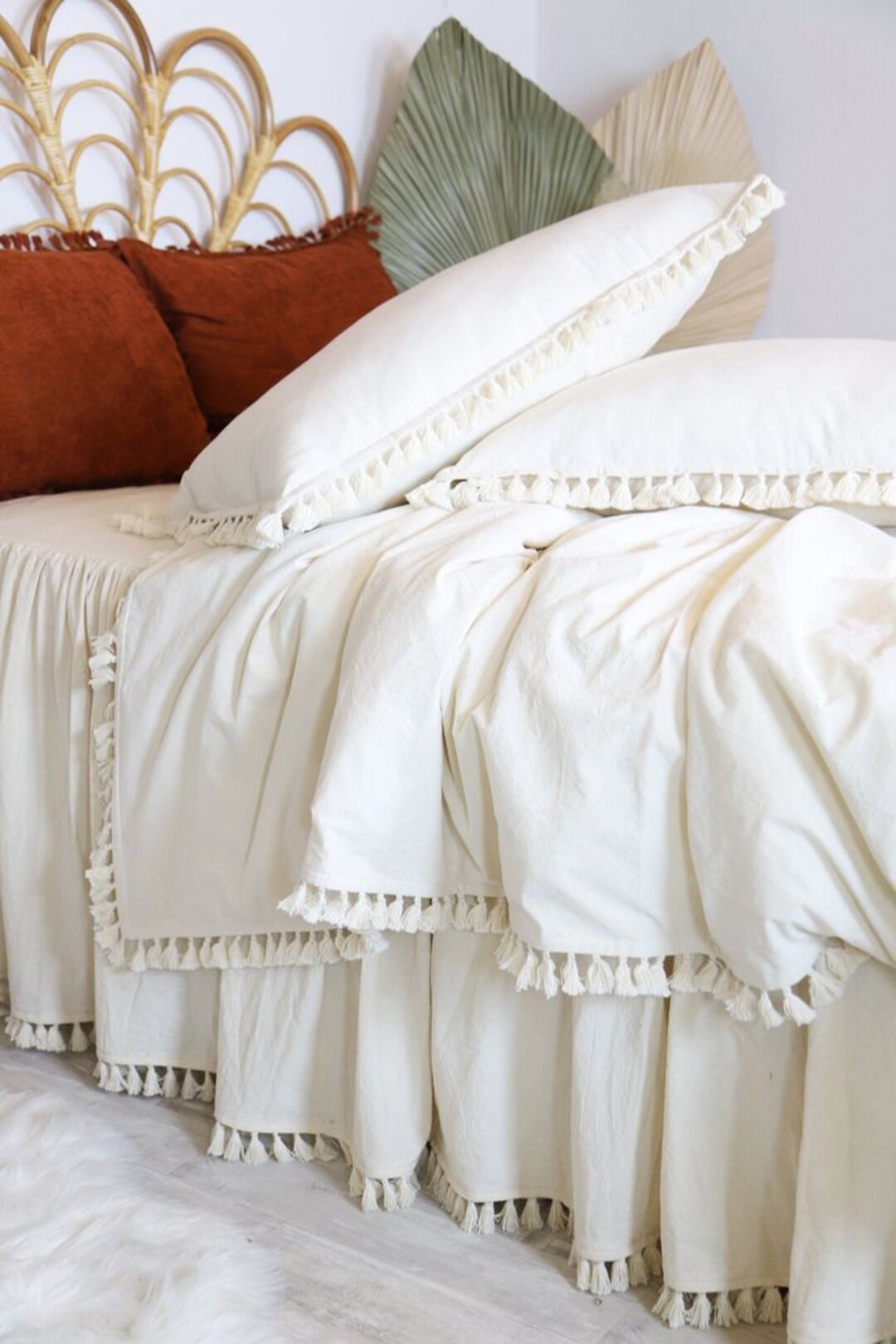 Indian Luxury Style Royal Tufted Tassel Duvet Cover