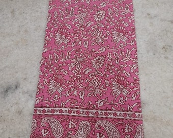 Hand Block Printed Cotton Pareo Summer Dupatta, Women Wear, Swimming Beach Sarong,Party Scarf Designer Cover-up, Western Wrap:Size 44x72Inch