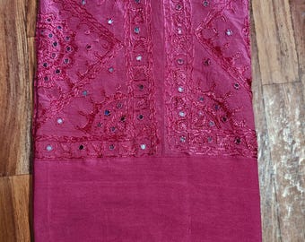Handmade Silk Embroidery Bedspread: Mirror Work Cotton Bedding Bed Cover, Bedspread,Throw