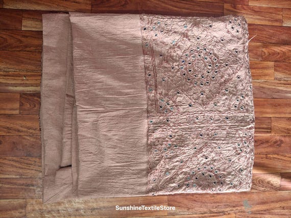 Vintage Handmade Art Silk Bedspread: Embroidered Mirror Work Cotton Bedcover,Bedding Throw