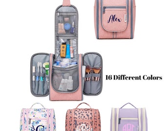 Personalized Hanging Toiletry Case Zippered | Makeup Bag, Travel Case, Monogram