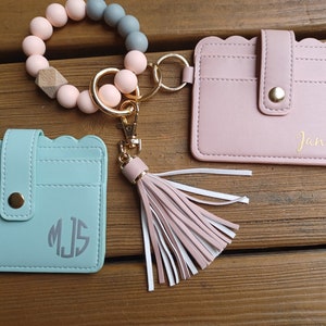 Personalized Wristlet Keychain Wallet | Monogram, Bridesmaid, Travel