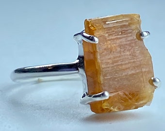Rough Orange Kyanite Ring Size 8 12