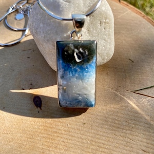 Blue Ice Glacierite Sterling Silver Pendant