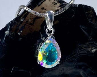 Mystic Topaz and Silver Pendant