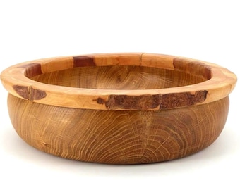 Scottish Oak & Teak Wood Bowl Vase