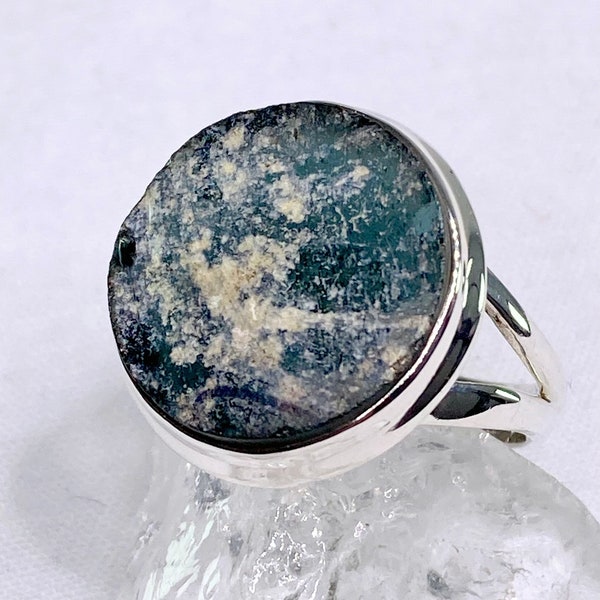 Ancient Roman Glass and Silver Ring