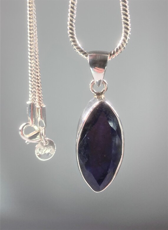 Raw Sapphire and Silver Pendant Including the Chain M3