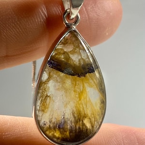 Blue John Silver Pendant - Extremely Rare