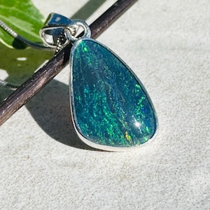 Natural Australian Pendant 20mm x 13mm Sterling Silver Handmade UK gift