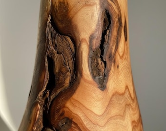 Handmade Elm Burr/Burl, Wooden Vase Hand-Turned Solid Wood, Rustic Natural Decor