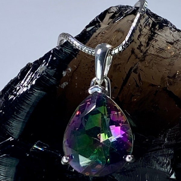 Mystic Topaz and Silver Pendant