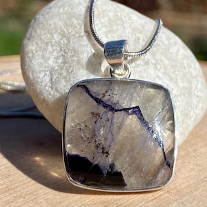 Blue John Sterling Silver Pendant