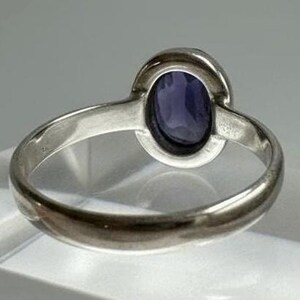 Iolite Cabochon Ring - 925 Sterling Silver Bezel, Violet Gemstone image 10
