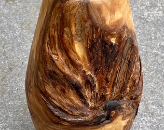 Solid Oak Wood Vase