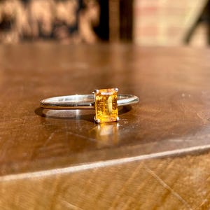 Mandarin Spessartite Garnet and Silver Ring