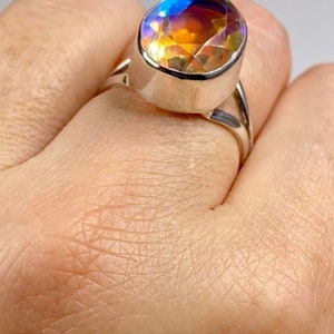 Mystic Topaz and Silver Ring.