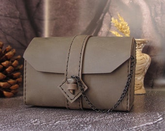 Brown treasure chest leather. Leather dice vault. Hand tooled leather jewelry box. Handmade secret box