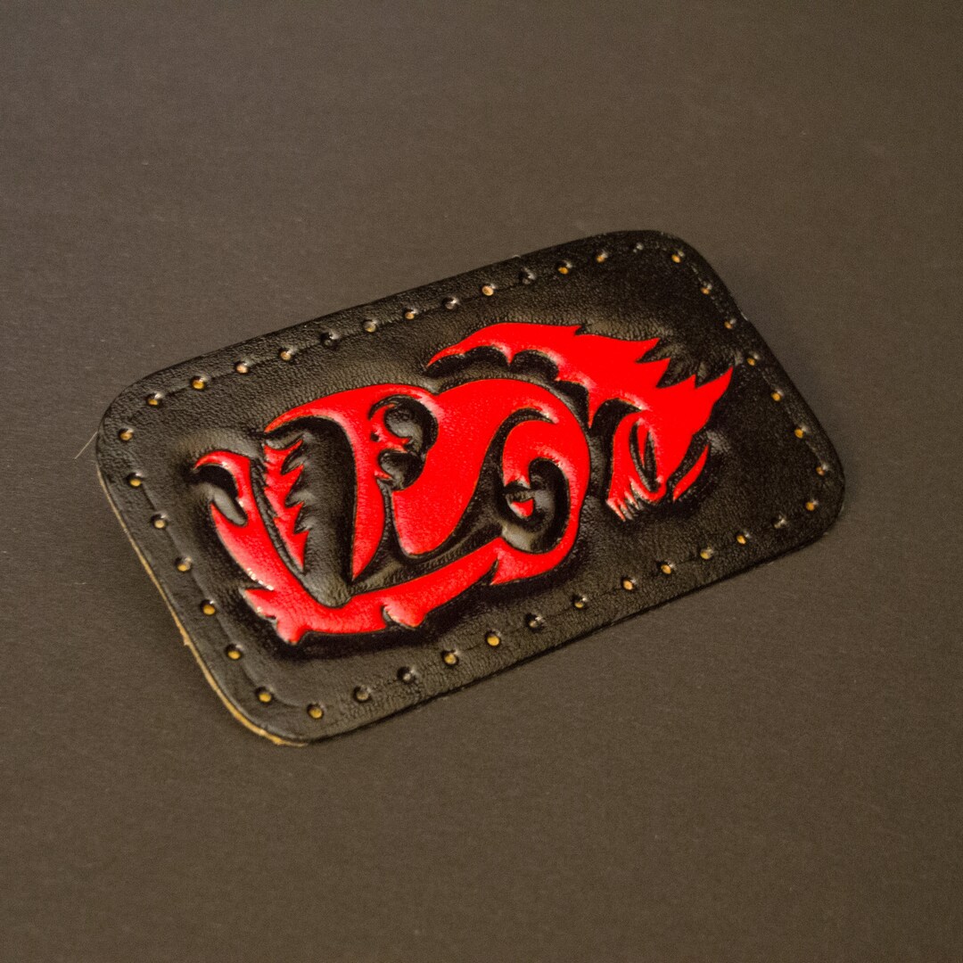 Leather Patch Red Car. Leather Patch for Jacket. Embossed Etsy