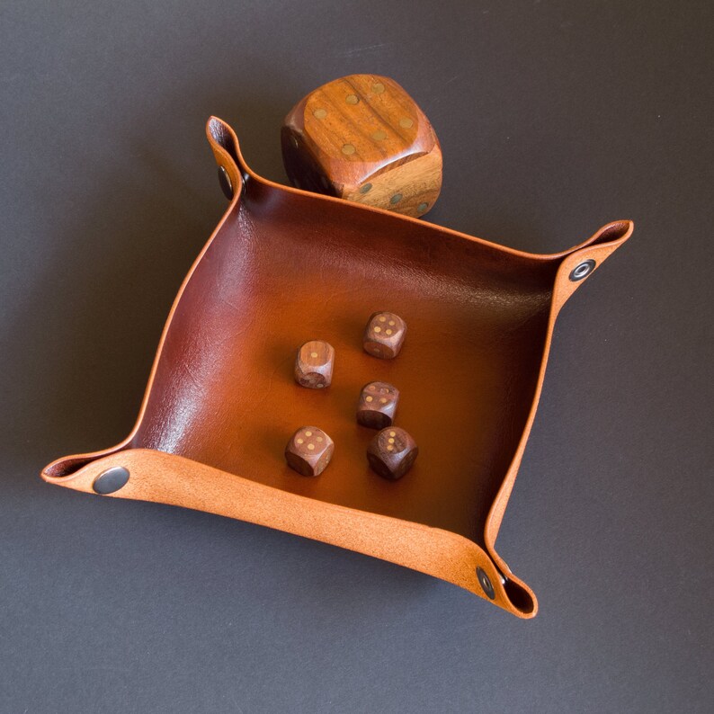 Leather dice rolling tray for men. Christmas gifts for him Etsy