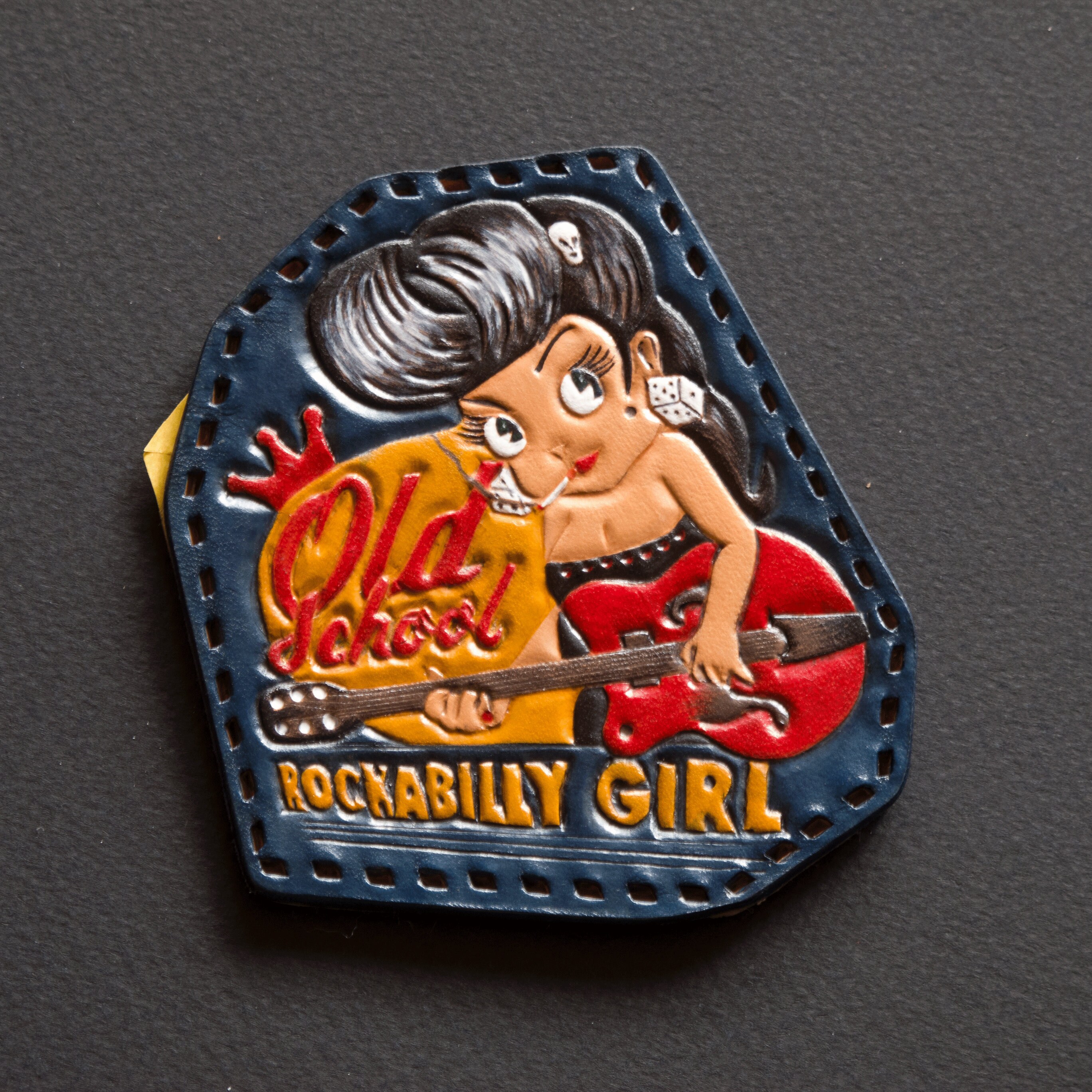 Leather embossed patches for biker vintage jackets. Designer Etsy