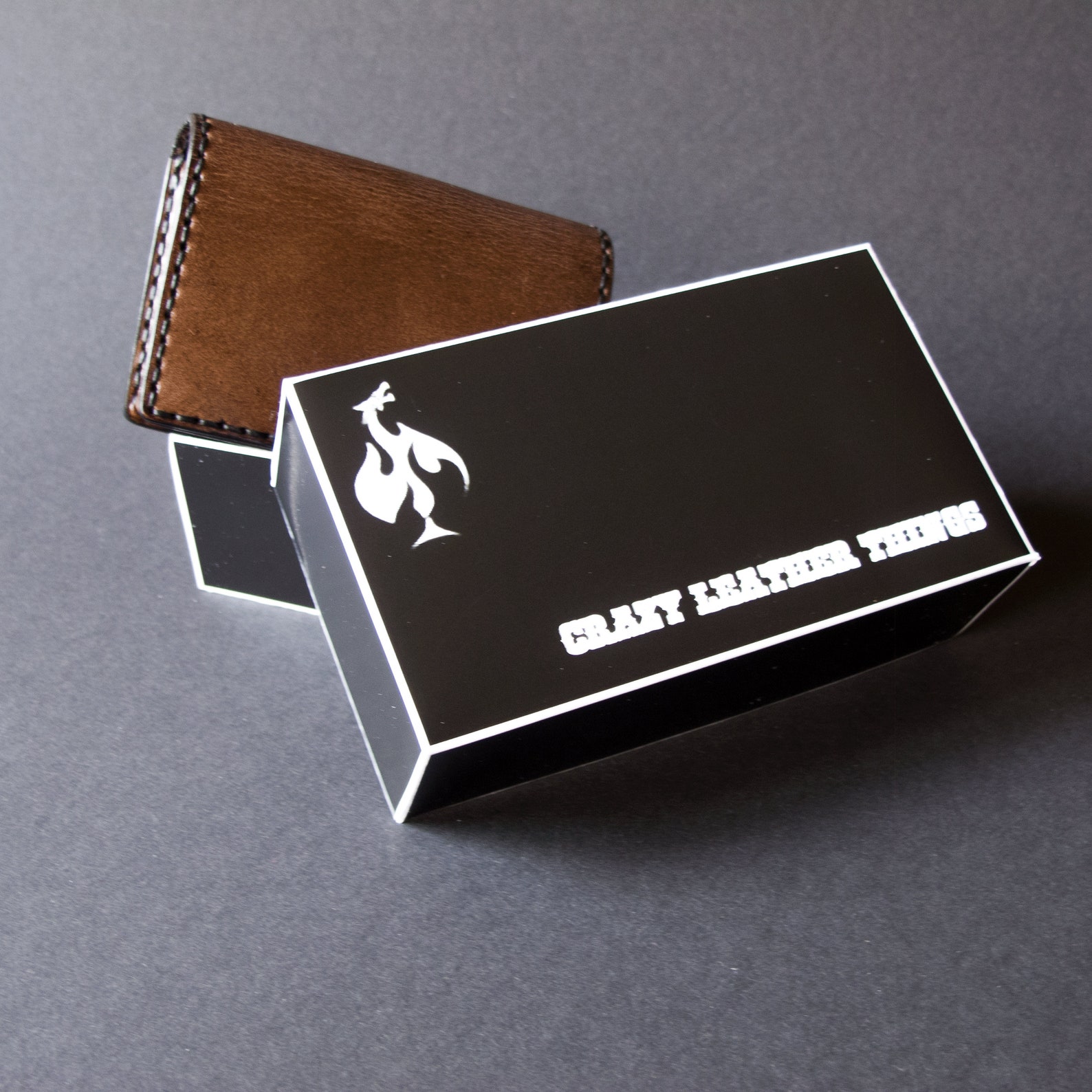 Leather Business Card Holder for Men. Brown Leather Business Etsy