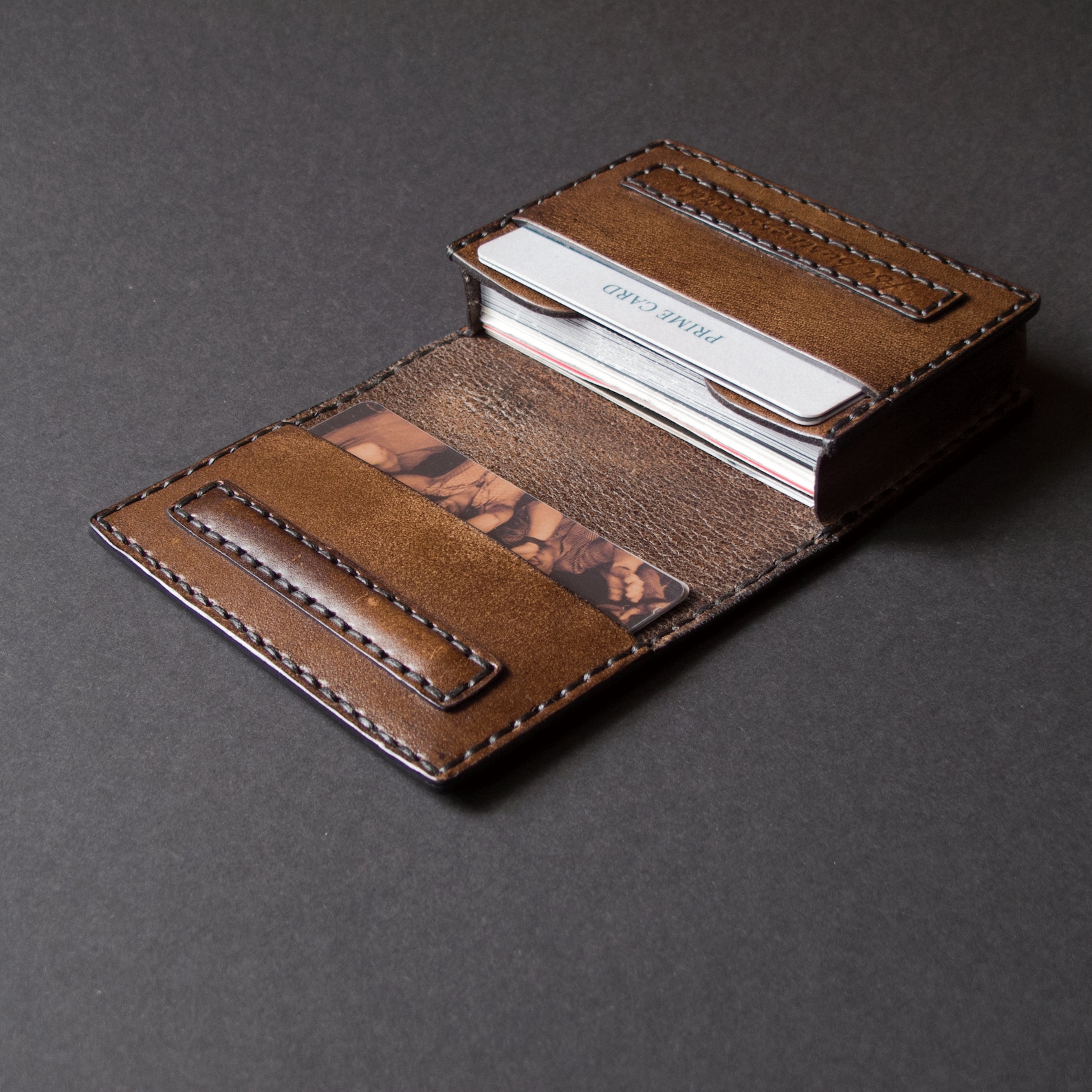 Leather Business Card Holder for Men. Brown Leather Business Etsy