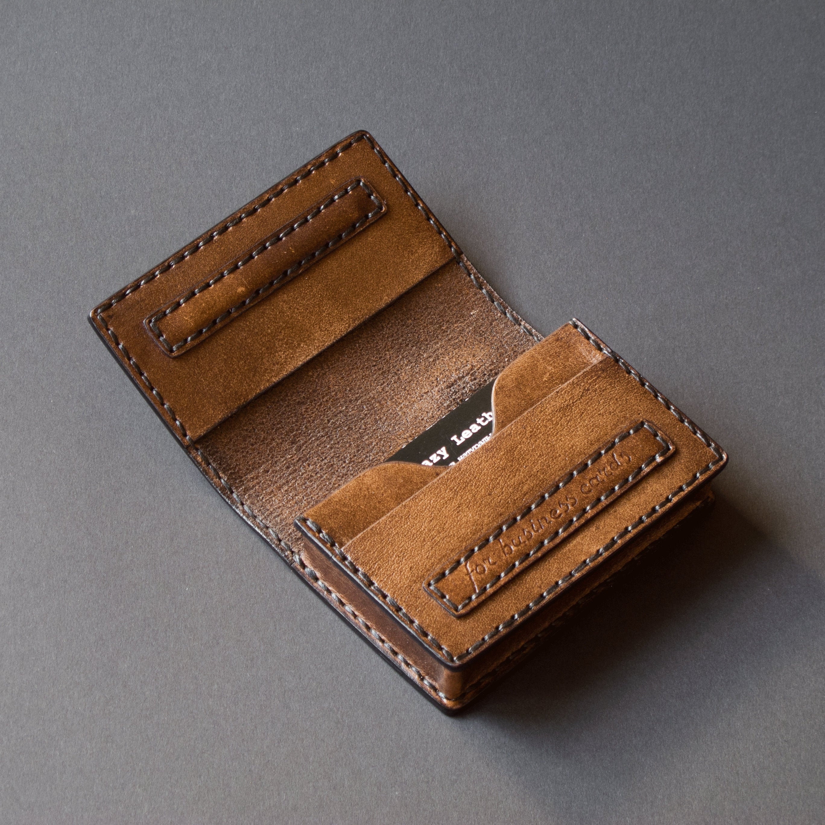 Leather Business Card Holder for Men. Brown Leather Business Etsy