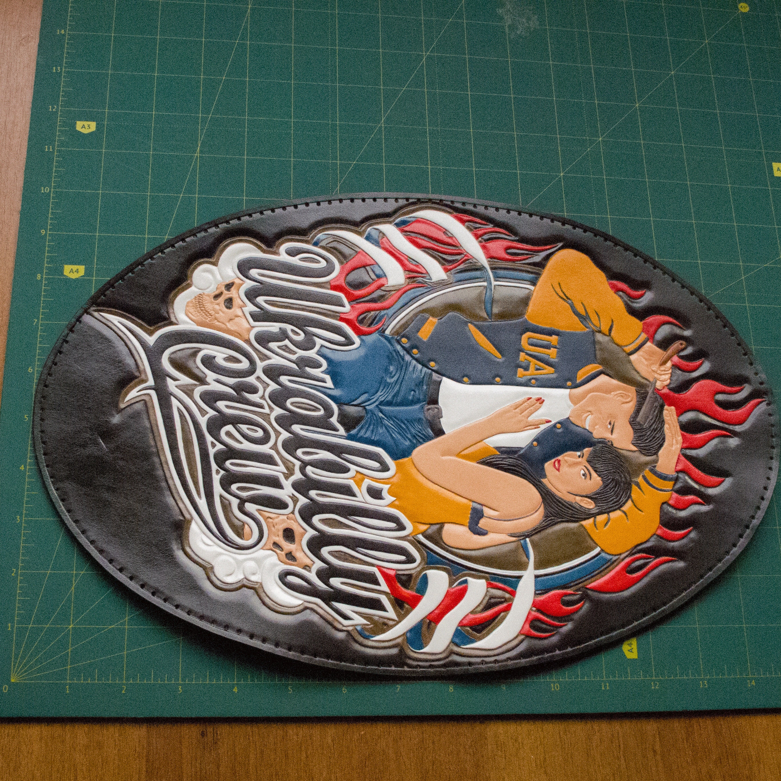 Distance Rider Back Patch Leather Large Motorcycle Back Patch. Custom Biker Patch Leather for ...