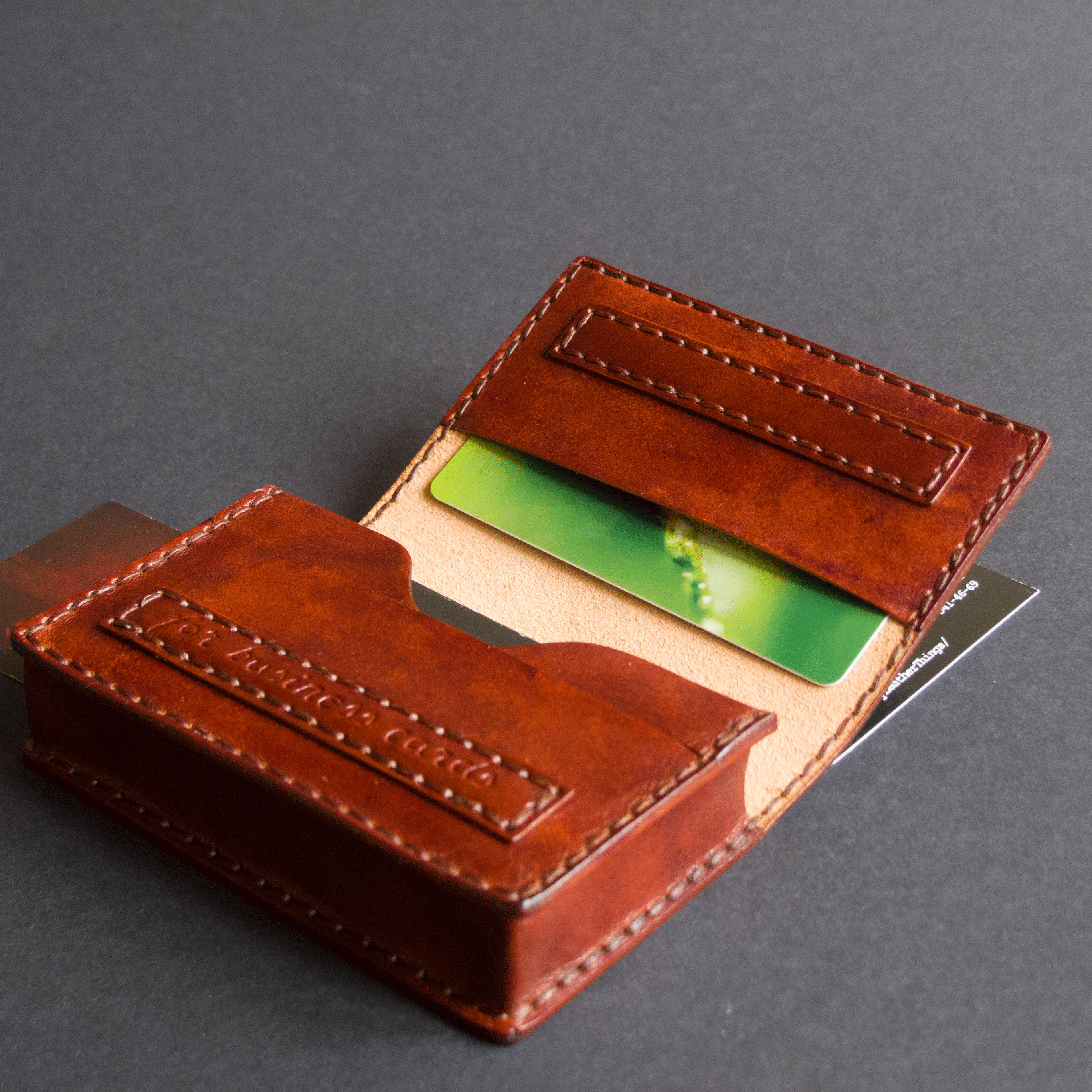 Leather Business Card Holder for Men. Brown Leather Business Etsy