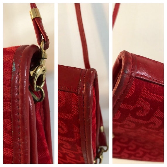 Vintage PIERRE CARDIN Cherry Red Bag - image 10