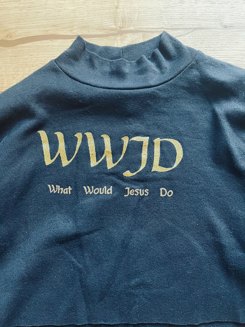 What Would Jesus Do Cropped Mock Neck